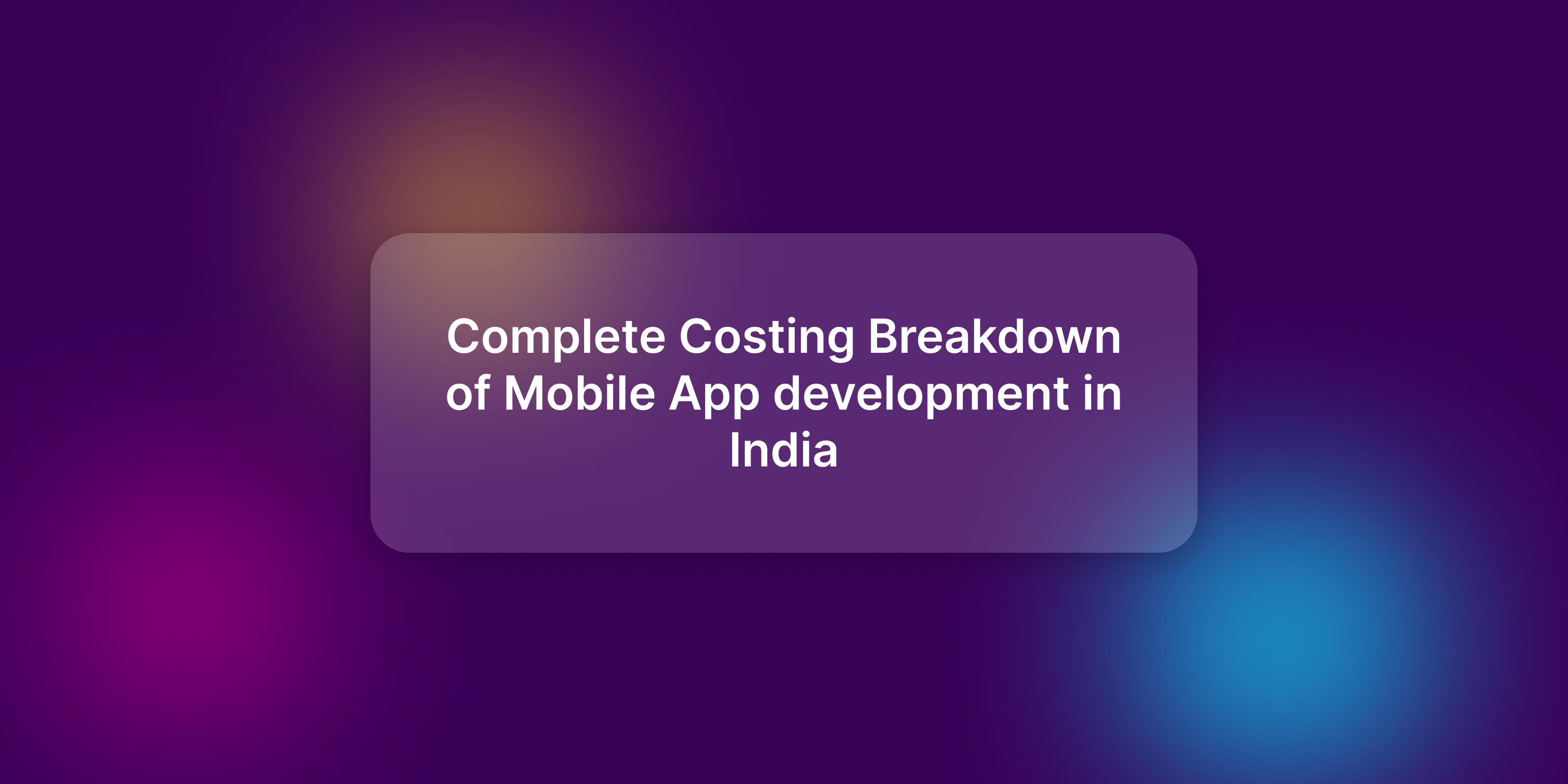 banner image  for costing of mobile app development india